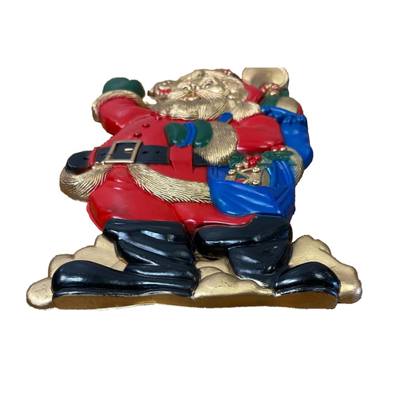 Vintage 12" Plastic Santa Claus Wall Hanging Christmas Decor Door Holiday - Picture 3 of 11